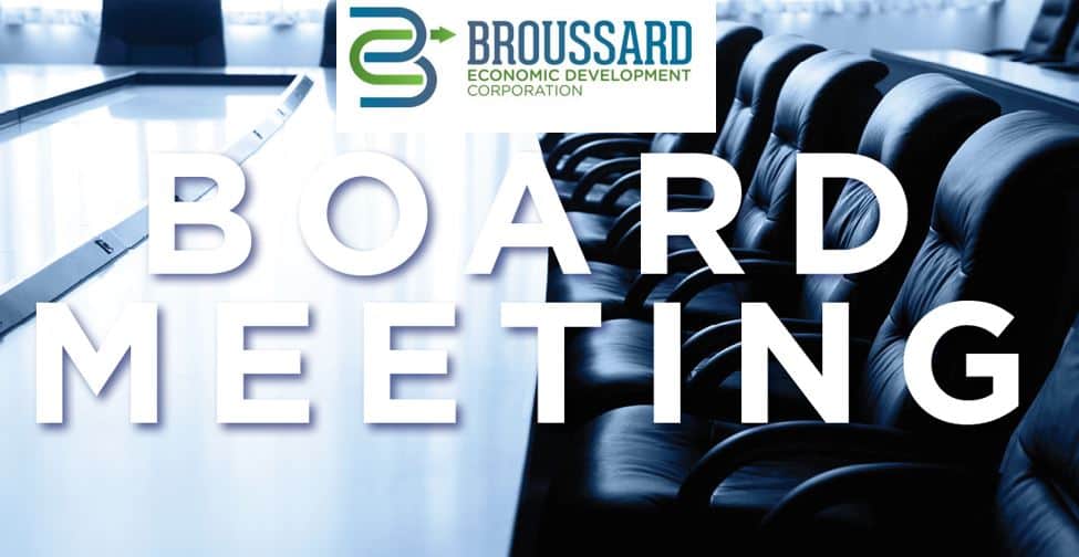 Board Meetings – Broussard Economic Development Corporation